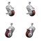 Service Caster 3.5 Inch SS Maroon Polyurethane Swivel 12mm Threaded Stem Caster Brake, 2PK SSTS20S3514-PPUB-MRN-TLB-M1215-2-S-2 - alternate 3
